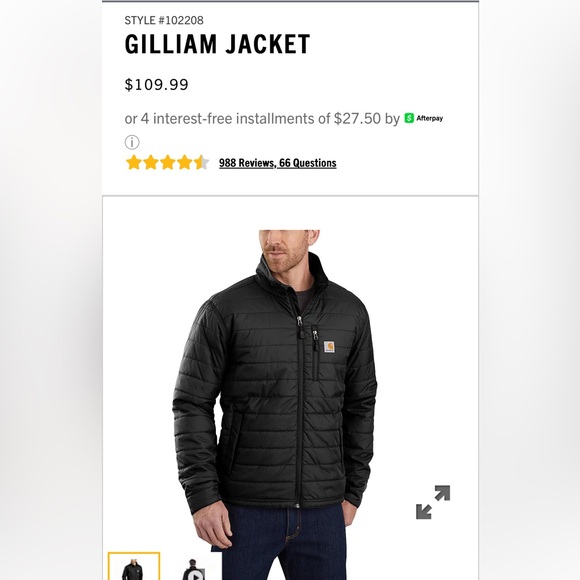 Carhartt Men's Dark Gray Puffer Jacket - Picture 2 of 9